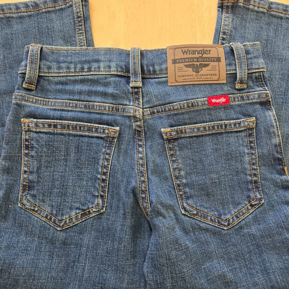 Wrangler Boys Five Star Bootcut Jeans Medium Wash Adjust-to-Fit Size 5 Regular